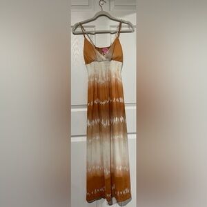 She's Cool Orange and White Ombré Maxi Dress